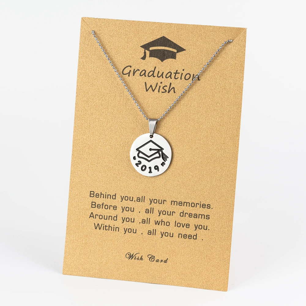 Yishan 2019 Серебряное Стекло памяти Выпускной сезон серии Wish Card ожерелье