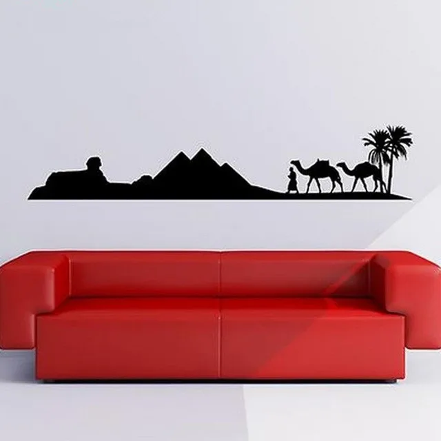 Египет Пирамида Skyline Sand Camel стены Стикеры художественная Наклейка на стену Mural