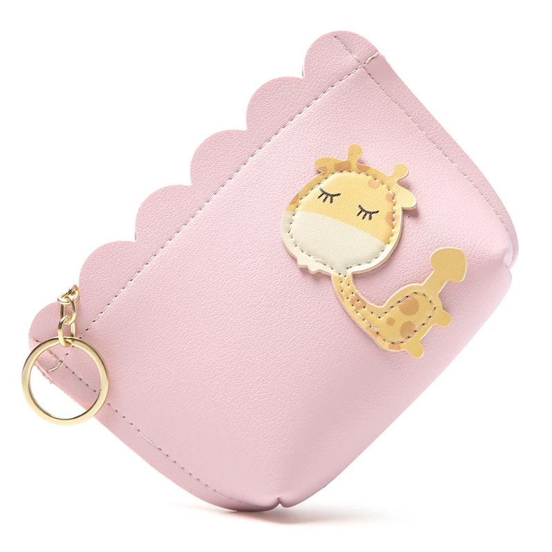 giraffe pink APP BLOG милый кот Женский кошелек для монет модные мини маленькие кожаные женские ключи карта наличные сумка кошелек кисточка оставить брелок для девочки - Цвет: giraffe pink