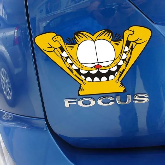 Оптовая продажа забавные мультяшные наклейки и на автомобиль Garfield Make Face для outlander