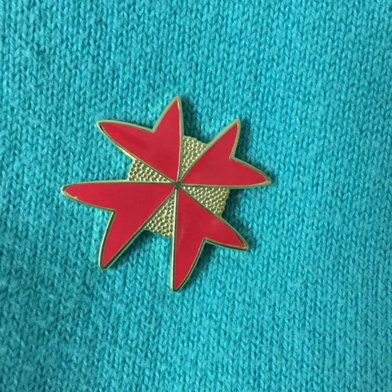 2 шт. красные Эмалевые броши для кладки масонские рыцари тамплар булавка лацкана