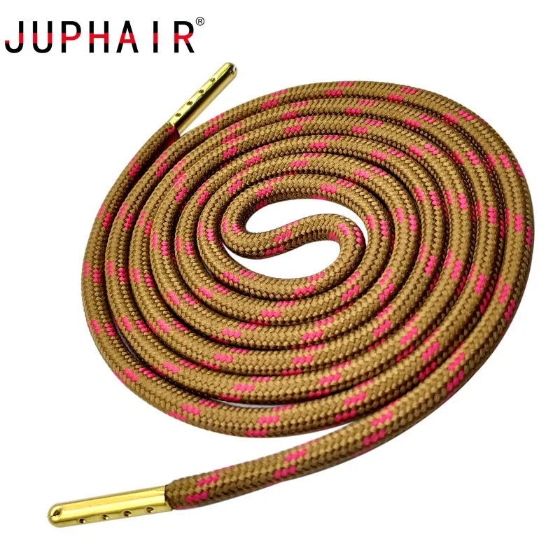 JUPHAIR дешевый золотистый металл кончик круглые шнурки подходят для всех видов спорта бег скалолазание шнурки для обуви волнистые точки полосатый полиэстер шнурки
