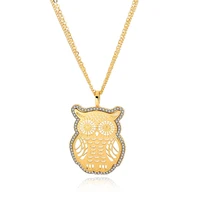 szelam gold owl necklaces pendants with austrian crystal vintage long necklace animal jewelry sne150887