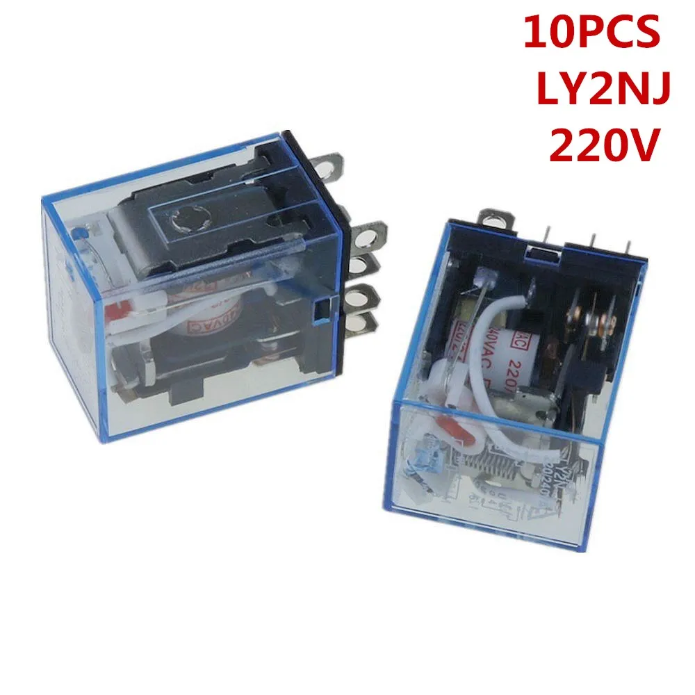 

10Pcs Relay LY2NJ 220V AC Small relay 10A 8PIN Coil DPDT