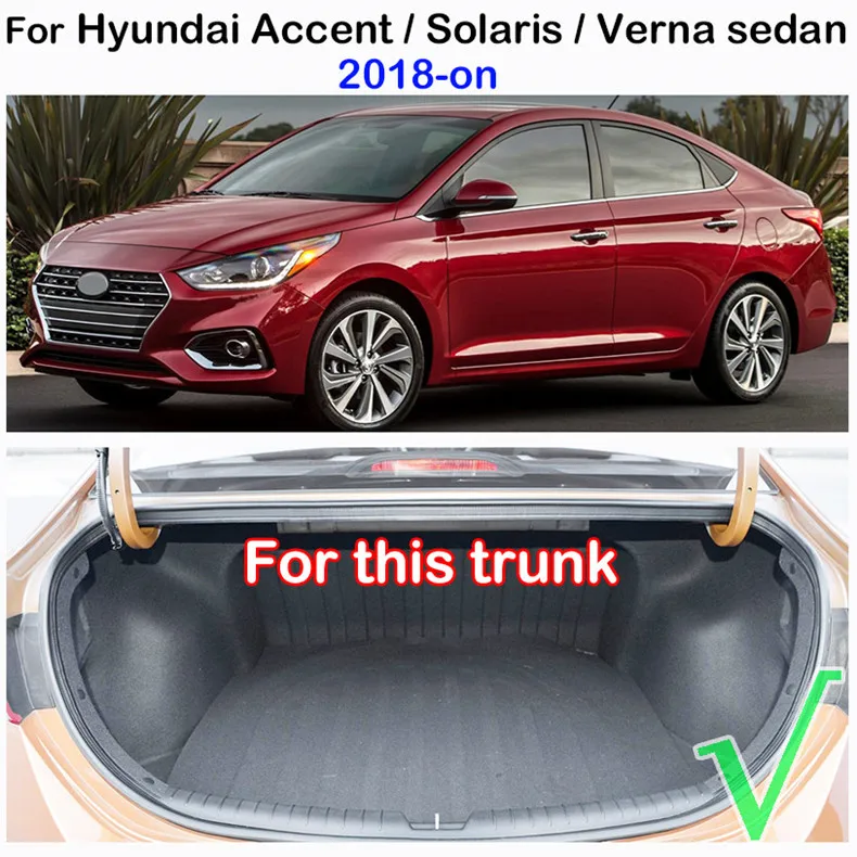 Для hyundai Accent Solaris Verna Sedan грузовая подкладка для багажника, задний багажник, напольный коврик, поднос, защита для ковров, автомобильные аксессуары, защита от грязи