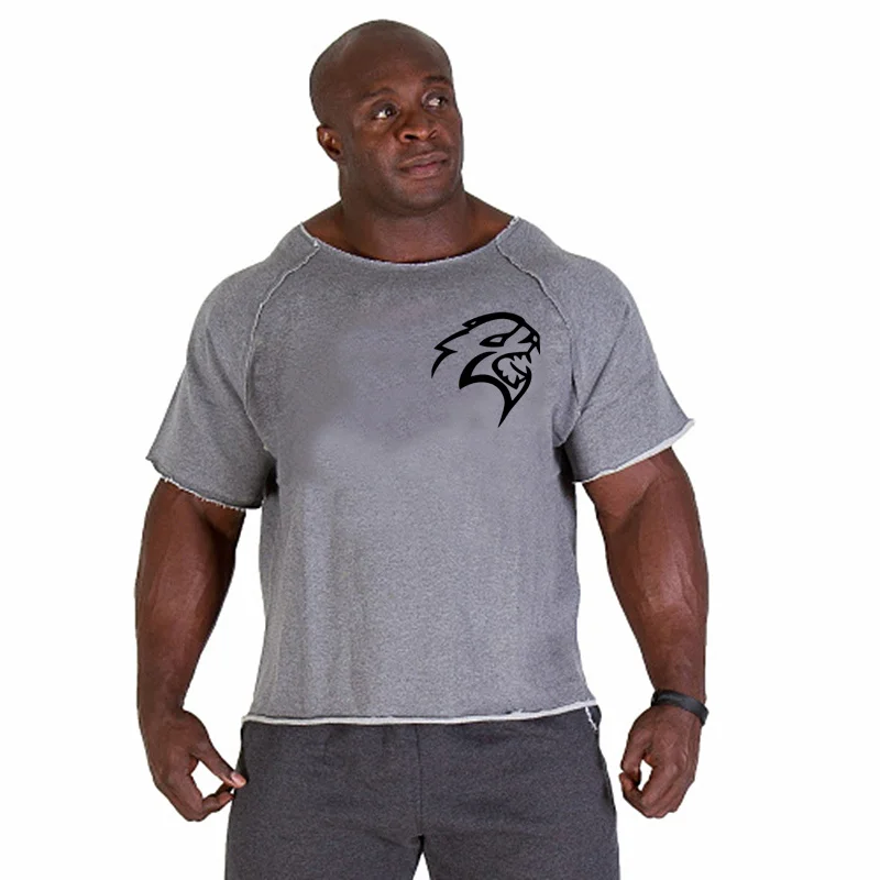 Мужская облегающая футболка для бега хлопковая дышащая мужские футболки