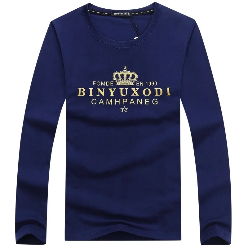 BINYUXD Новая Осенняя мужская брендовая футболка с длинным рукавом для фитнеса