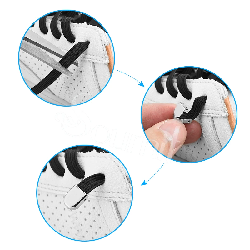 Soumit 1 пара простые эластичные шнурки без галстука плоский фиксирующий башмак для