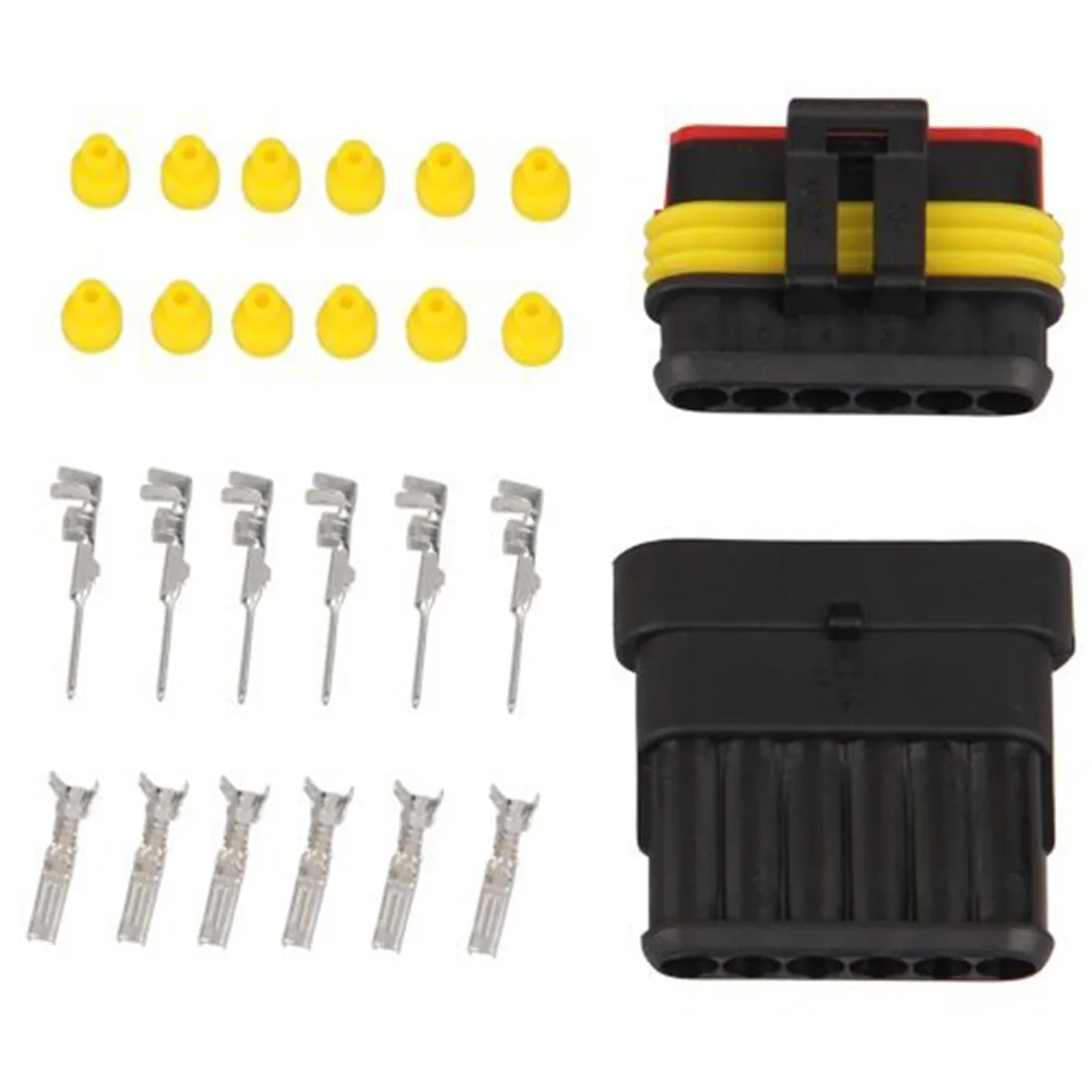

Dewtreetali free shipping new Promotions High Quality 2 Kits 6 Pin Way Male & Female Waterproof Electrical Wire Connector Plug