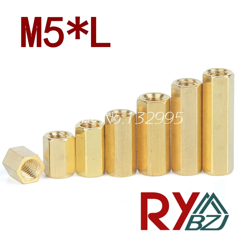 M5 * L латунная Проставка распорка женские винты с внутренним расстоянием