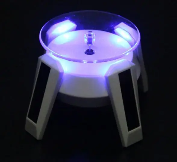 1 шт. Солнечная энергия вращающийся светодиодный светящийся фигурка База белый