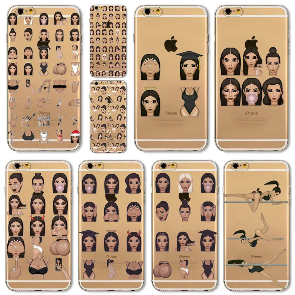 Новый! Забавные плачущие Чехлы kimoji Ким Кардашьян для iphone 6 6s 4 7 дюймов прозрачный