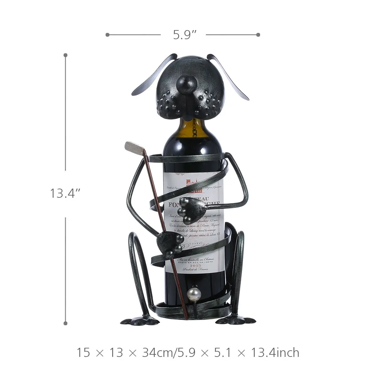 Винная стойка для щенков Tooarts с фигуркой железного животного гольфа креативный