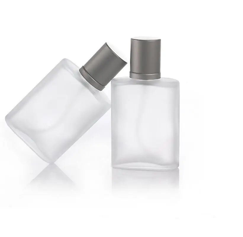 

2017 New 100pcs 30ML Fashion Portable Frosting Glass Perfume Bottle With Aluminum Atomizer For Travel