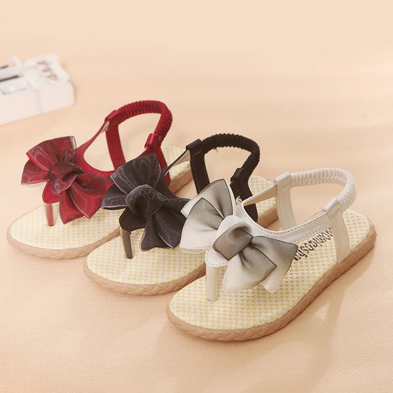 Bekamille Summer Toddler Shoes Girls Sandals In Kids Flat Flip Flop Bow Beach Children Princess Casual | Детская одежда и обувь