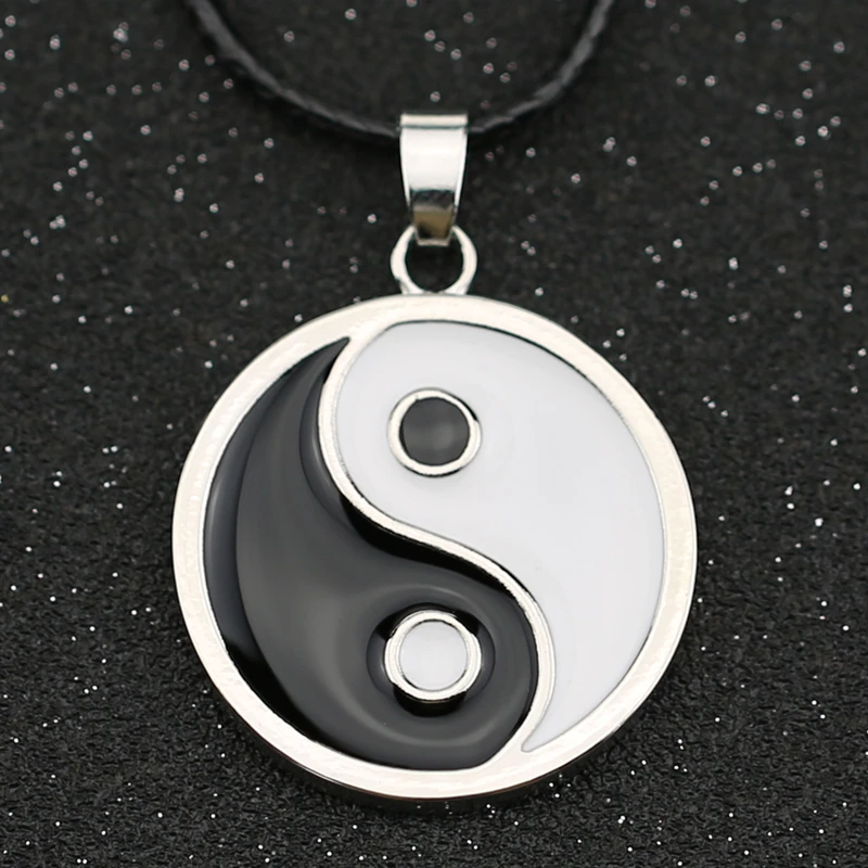 Ожерелье Tai Chi Ji подвеска Hyuga Neji Hinata Yin Yang Eight TRIG Ninja черно белый эмалированный