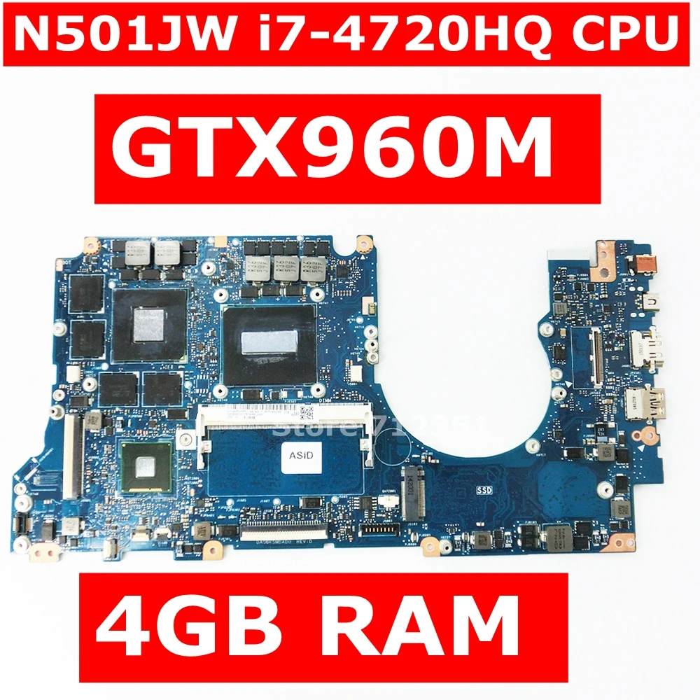 N501JW i7 4720HQ процессор GTX960M 4 Гб RAM материнская плата ASUS ROG UX501J G501J UX50JW FX60J для