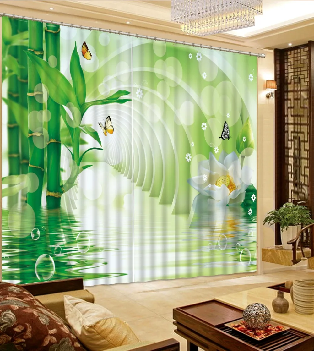 Современные занавески Home Dream на окна с изображением озера и бабочки 3d оконные