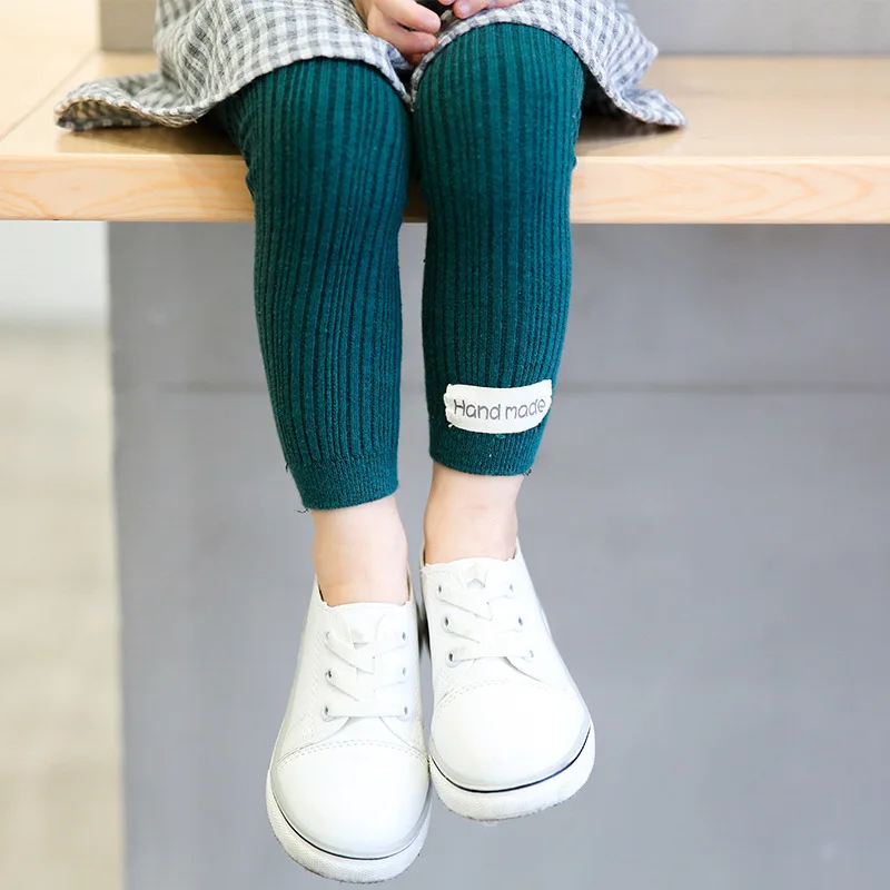 

Children Kids Leggings Age 3-8y Cotton Pantyhose Solid Color Leggins Girls Pants Trousers RENDER Pants Ninth