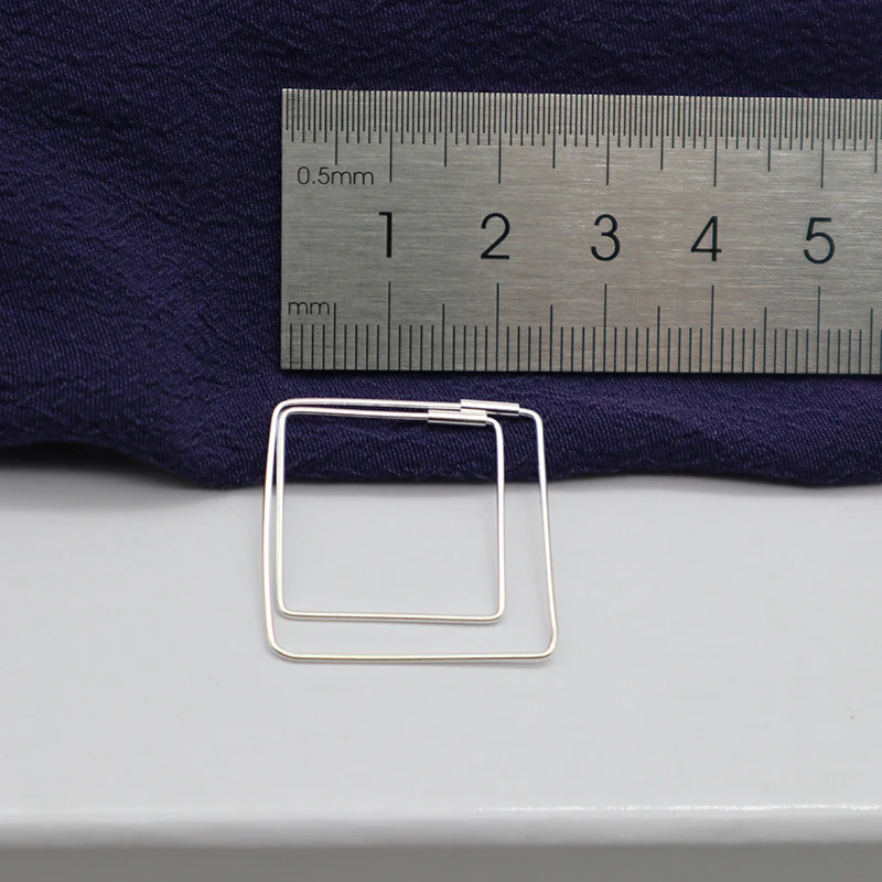 Большие многоугольные серьги кольца из стерлингового серебра 925 пробы для женщин