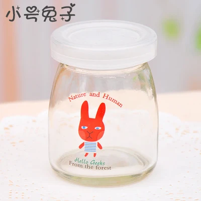 Diy пудинговая бутылка мультяшный жираф кавайная для желаний молока стеклянная 100