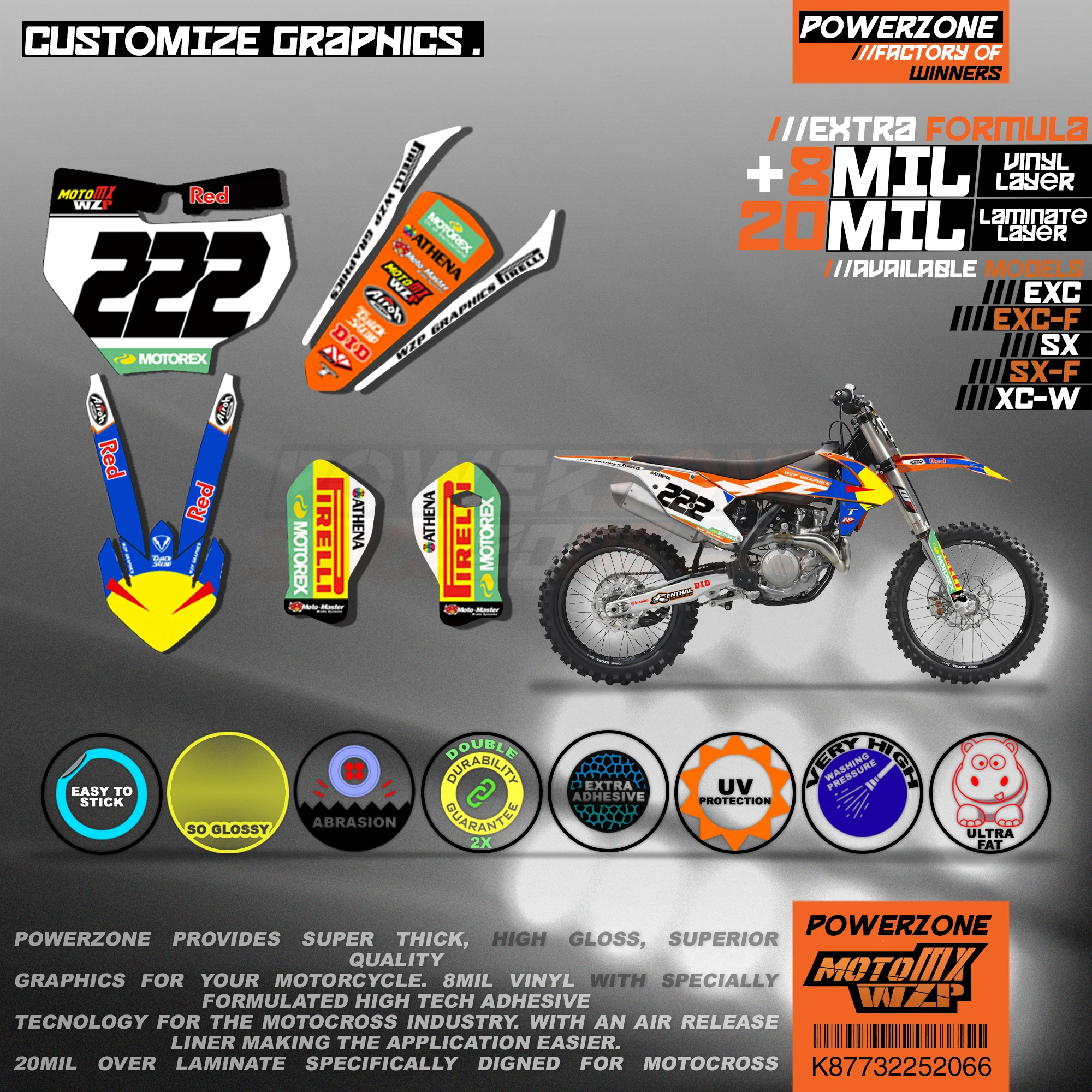 Персонализированные графические фоны PowerZone Team наклейки 3M Набор наклеек для KTM SX SXF