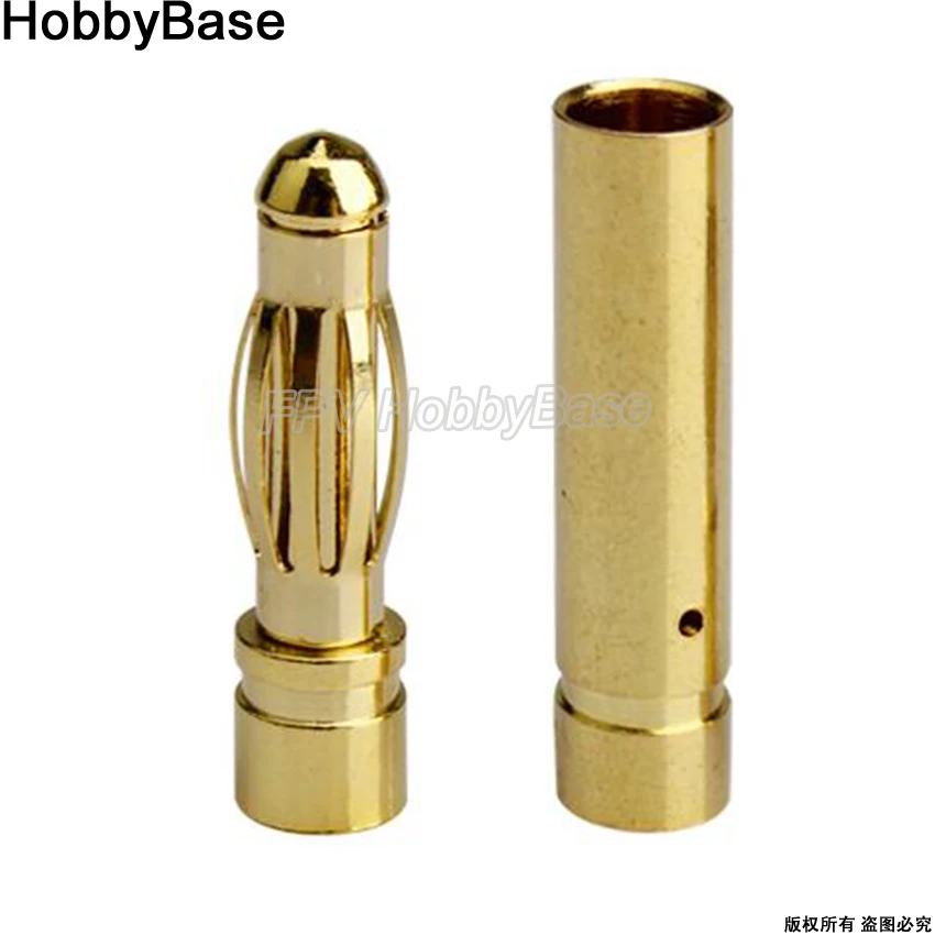 Позолоченный пулевой кабель Разъем для подключения типа Банан 4 0 мм батареи RC 20