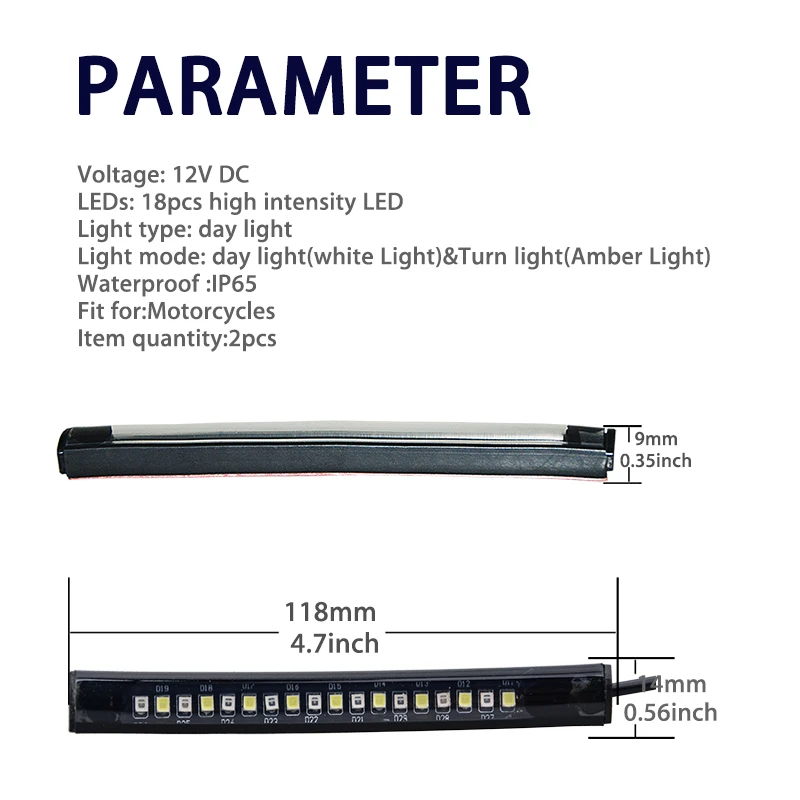 2 шт. светодиодные мотоциклетные белые красные янтарные 18 светодиодов полосы