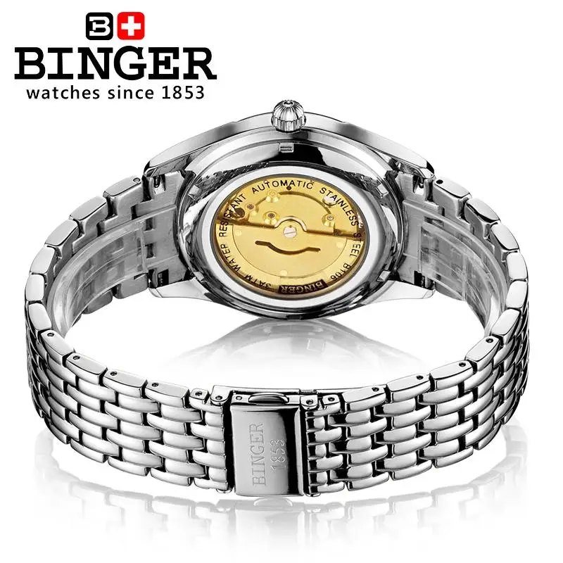 

Switzerland watches men luxury brand Wristwatches BINGER luminous Automatic self-wind full stainless steel Waterproof B106-2