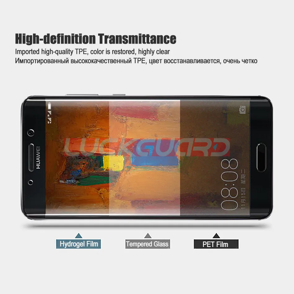 LuckGuard 5D полный экран протектор для huawei mate 8 9 10 20 30 Pro Nova 2 Plus 2S Lite Полное покрытие без стекла мягкая Гидрогелевая пленка