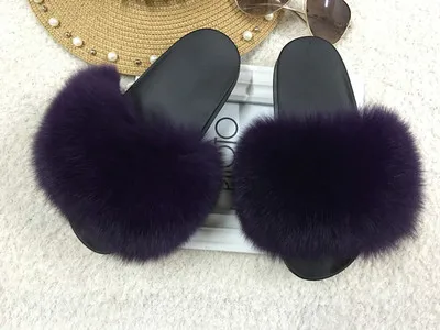 2018 горячая распродажа Женские меховые тапочки с толстой подошвой Роскошные