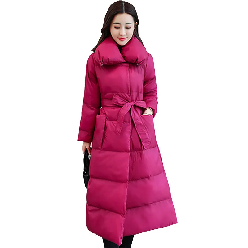 Plus size Thick Winter Long Jacket Women Top quality womens down jackets 2018 New Parkas Fashion Padded Feather Coat ukraine 572