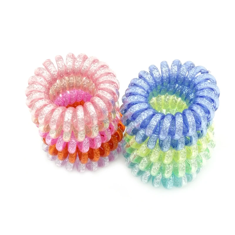 Лот 100 шт. Размеры 3 5 см блестками телефонного провода кольцо резинки для волос