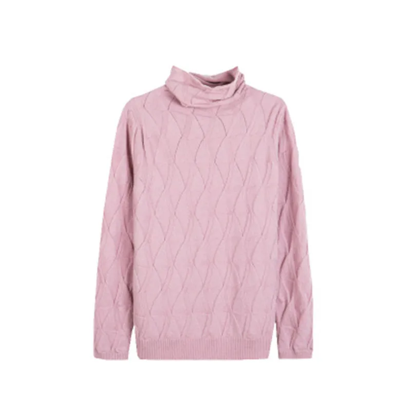 

korean style pure wool solid knit women fashion turtleneck argyle pullover sweater black 4color S-2XL