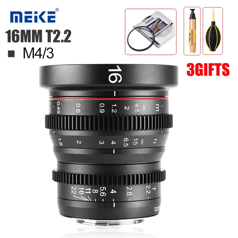 Meike 16 мм T2.2 объектив камеры ручной фокус асферический портретный для M4/3 Mount Olympus