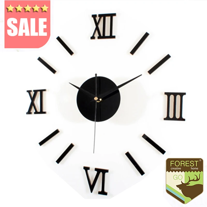 Римский цифровой дизайн DIY 3D часы кварцевые настенные стикер Современный
