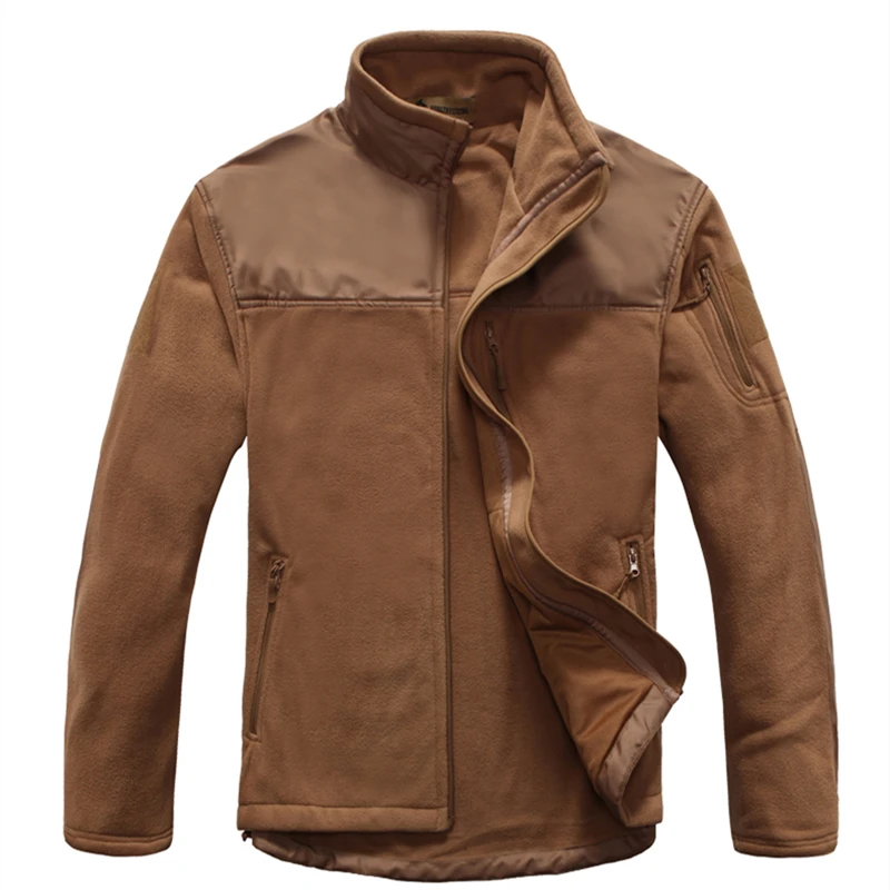 MEGE Brand Clothing Men Tactical Fleece Jacket Military Autumn Winter Warm Polar and Outwear Coyote Tan | Мужская одежда