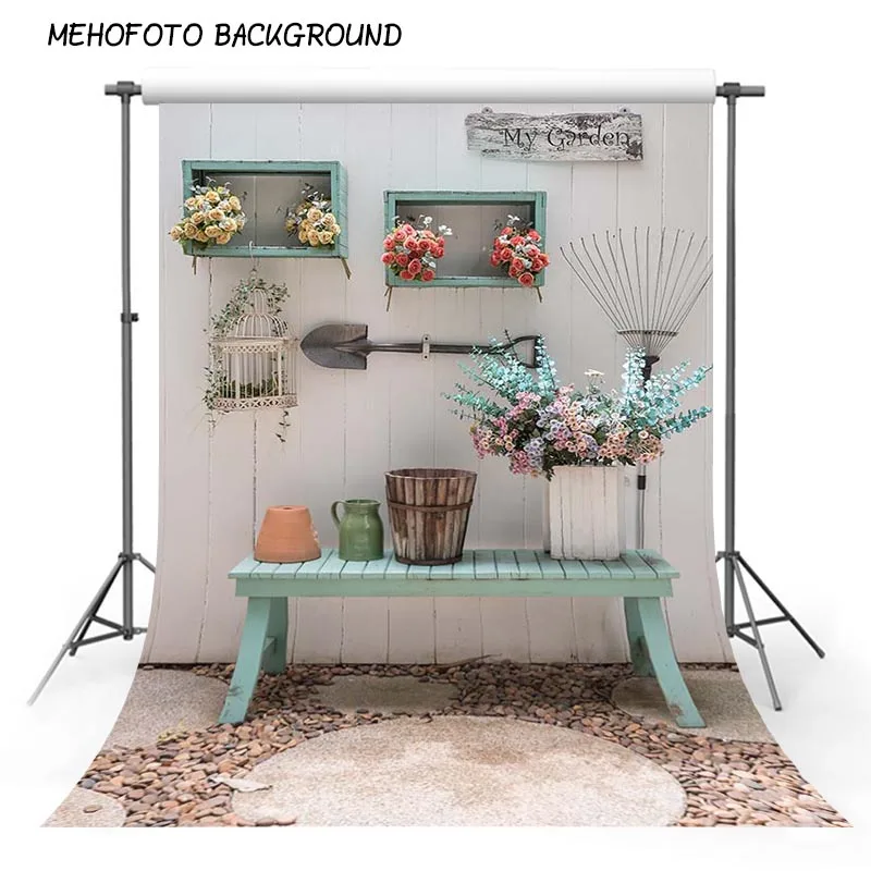 Фотофон MEHOFOTO мой сад тематические инструменты цветы литературный каменный пол