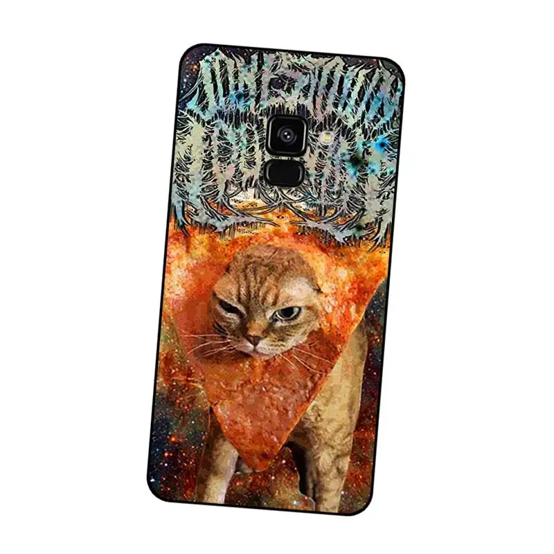 P169 Пицца Кошка Черный силиконовый чехол для Samsung Galaxy J2 J3 J4 J5 J6 J7 J8 Pro Plus Prime 2018 2017 |