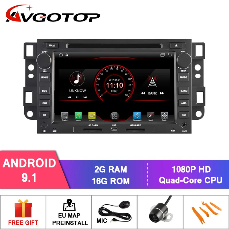 Android 9 AVGOTOP Android 9 Wince автомобильный Радио DVD gps Мультимедиа для CHEVROLET EPICA CAPTIVA 2G 16G плеер - Цвет: Android 9