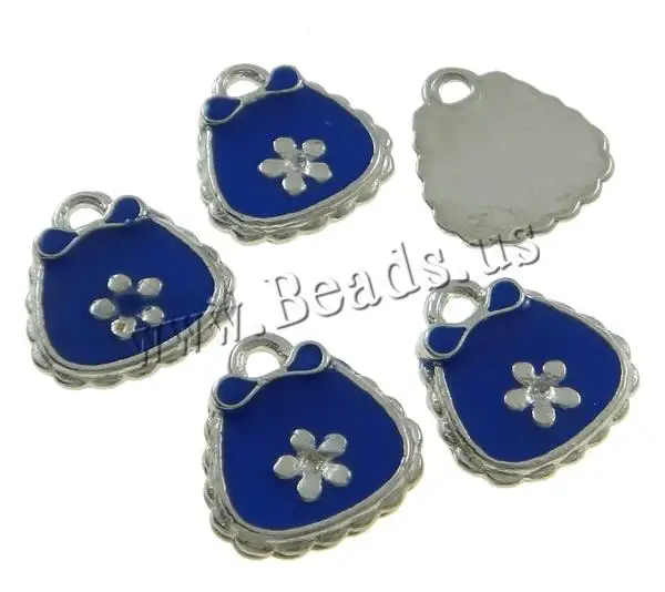 Free shipping!!!Zinc Alloy Handbag Pendants african style jewelry platinum color plated with flower pattern &amp enamel blue | Украшения и