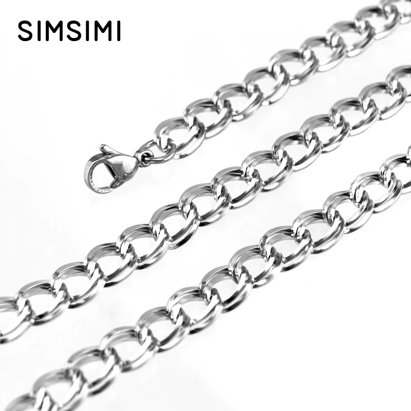 

Simsimi women Jewelry Twist square ROLO cable Necklace Bohemia personalized Cable chain Stainless steel necklace wholesale 10pcs