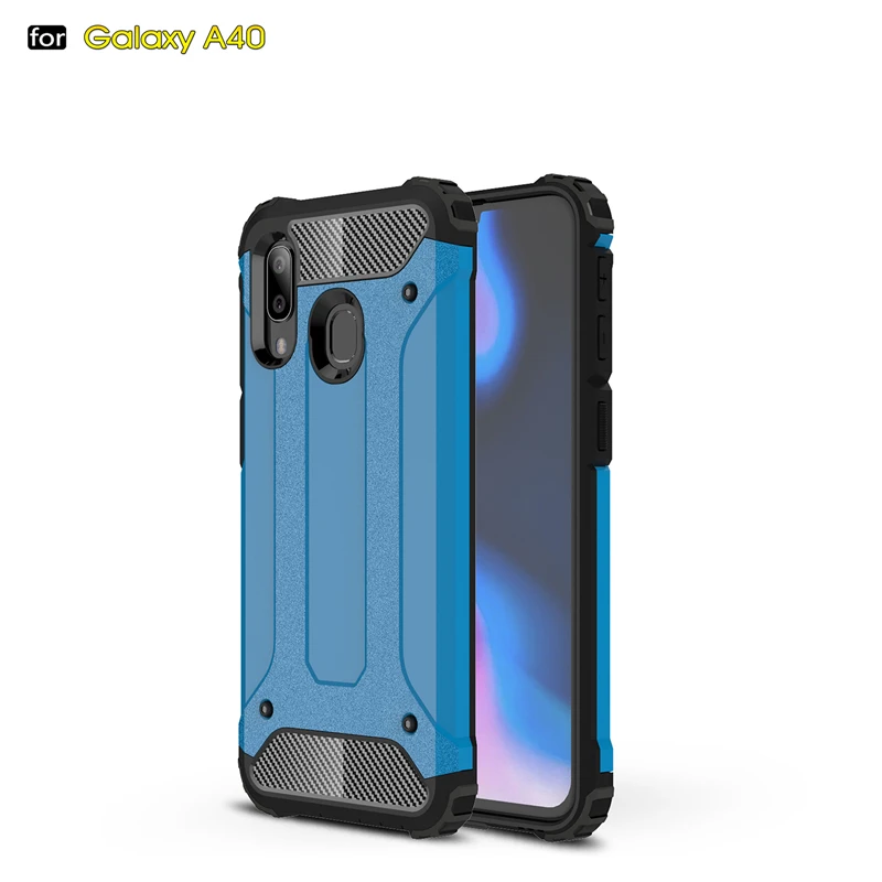 Skyblue Чехол для samsung Galaxy A40, чехол TPU+ PC, противоударный гибридный защитный чехол, полный чехол для samsung A40, чехол для телефона для samsung A70 A30 A50 - Цвет: Skyblue
