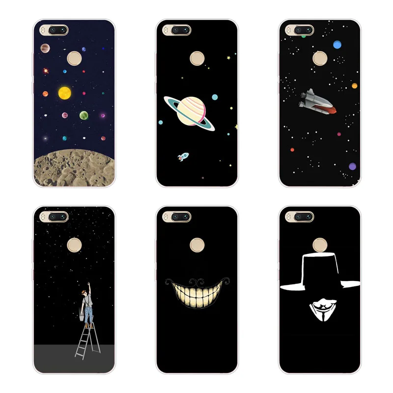 xiaomi mi A1 5X Case Silicon Black graffiti Painting Soft TPU Back Cover for MI Protect Phone cases shell |