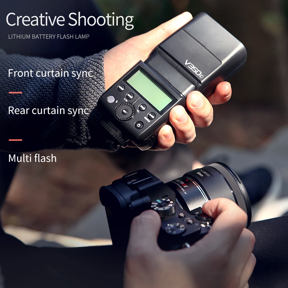 Godox V350C ttl вспышка для фотокамер Speedlite HSS 1/8000s 2 4G встроенный литий-ионный
