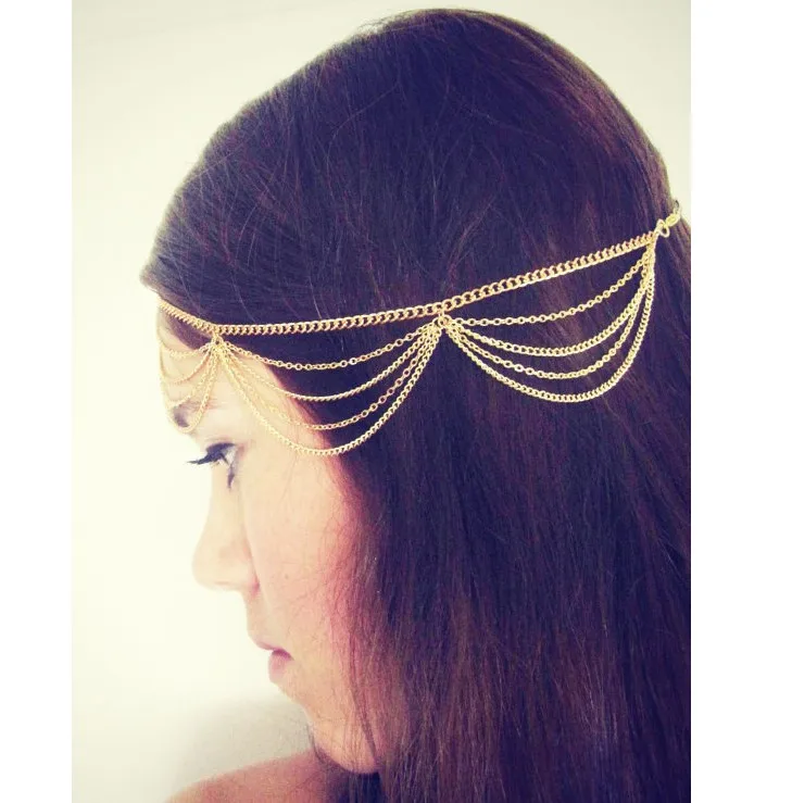 2015 new boho head jewelry multilayer tassel chain gold headpieces for prom hair accessories jewellery wholesale|jewelry gifts women|jewelry