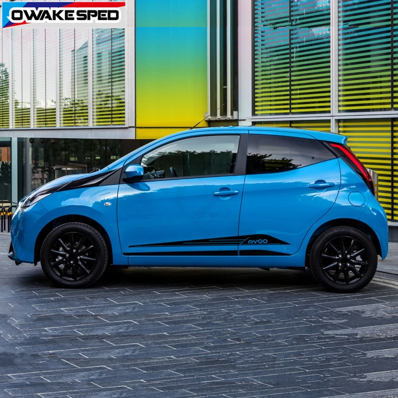 Наклейки с боковой юбкой для автомобиля для Toyota AYGO- индивидуальный стиль спортивные полосы виниловые наклейки