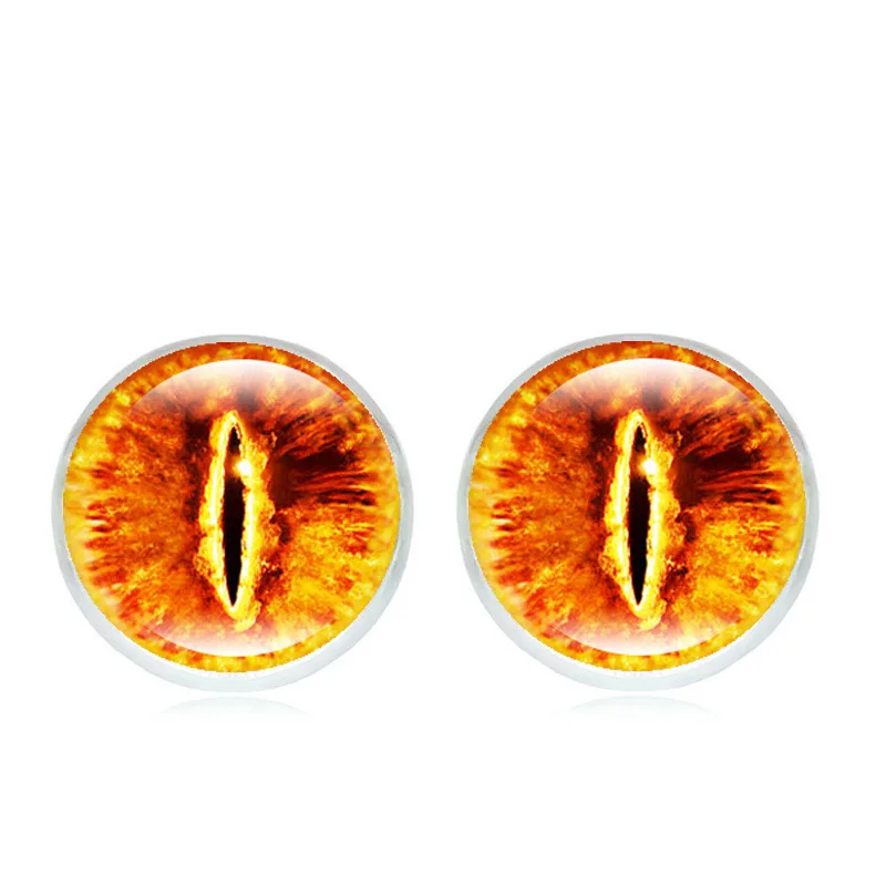 Модные серьги-гвоздики ювелирные изделия с посеребренным стеклом кабошон