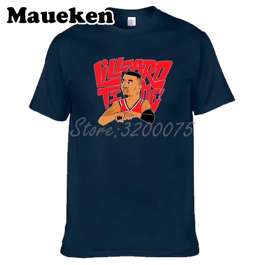 Мужская футболка Damian Lillard 0 Portland Time Футболка мужская W17101007|t shirt men|men tshirtt |