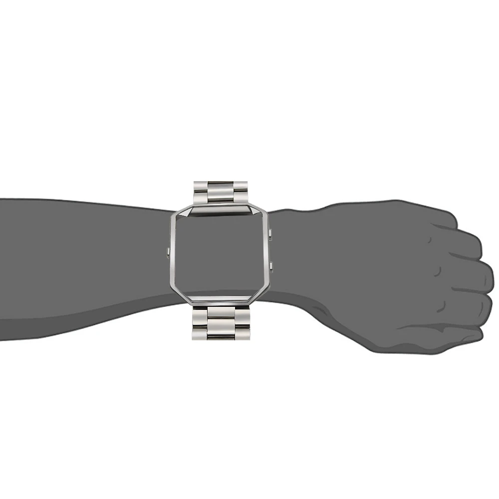Ремешок для часов из нержавеющей стали + металлическая рамка Fitbit Blaze Смарт